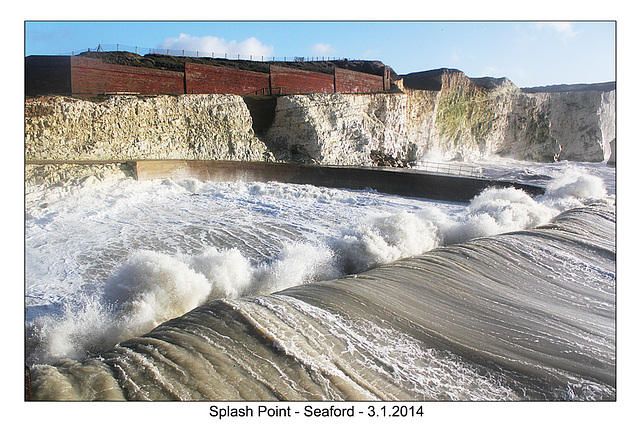 Rough seas at Splash Point - Seaford - UK - 3.1.2014
