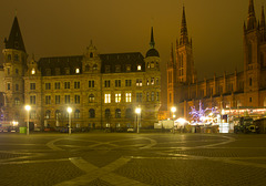 Dern'sche Gelände mit Rathaus und Marktkirche