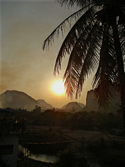 sunset in Vang Vieng