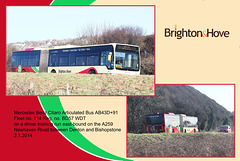 Brighton & Hove no.114 passing Stud Farm -  2.1.2014