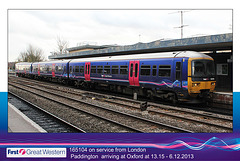 First Great Western - 165 104 - Oxford - 6.12.2013