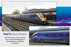 First Great Western 180 102 at Oxford - 6.12.2013