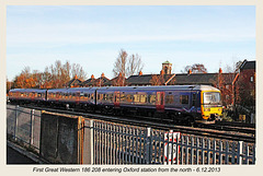 First Great Western 189 208 arriving at Oxford on 6.12.2013