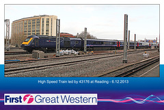 First Great Western High Speed Train 43176 at Reading on 6.12.2013