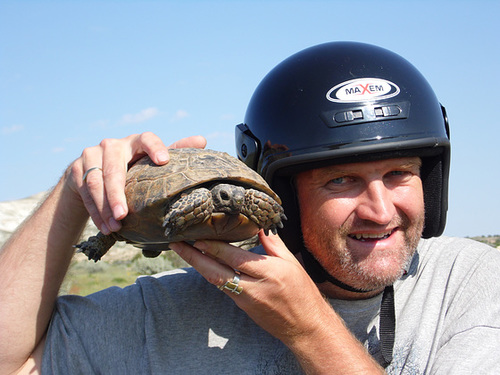 Both Wearing Our Helmets