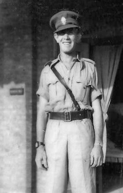 Harry Mills B - outside his Billet in India - c1945