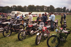 Triumph Bonneville 750cc & Royal Enfield 250cc at Rushmoor 1987