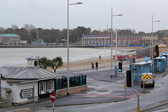 High water spring tide at Weymouth beach