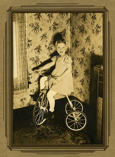 Girl Cornering on a Tricycle, Harrisburg, Pa.