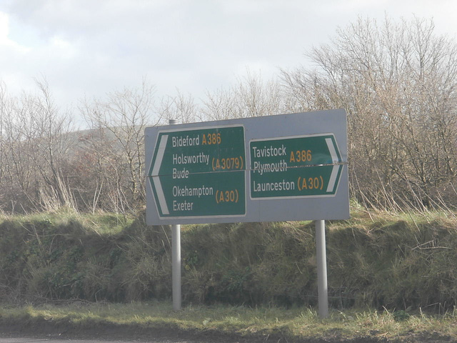 A road sign on Dartmoor
