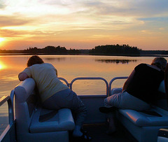 Sun setting Clayton Lake Ontario
