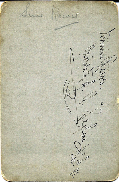Sims Reeves Autograph on Reverse