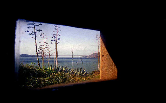View from window in cell at Alcatraz Prison ruins