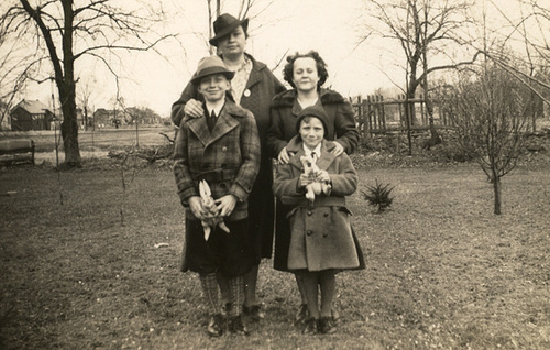 Boys with Their Bunnies and Moms