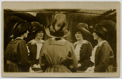 Mirror Photograph of Woman with Feathered Hat