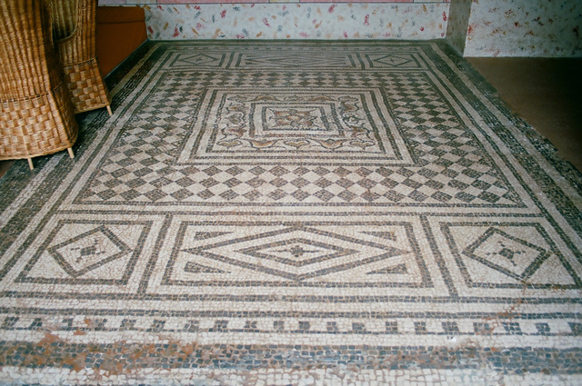 Reconstruction of a mosaic, Augusta Raurica.