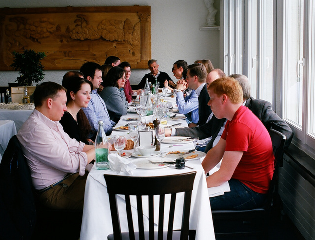 Numismatists from the ECFN enjoying lunch given by the Kaiseraugst Museum