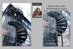 Lewes - Needlemakers spiral stairs West Street -19.2.2014