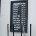 The beer list outside the local pub