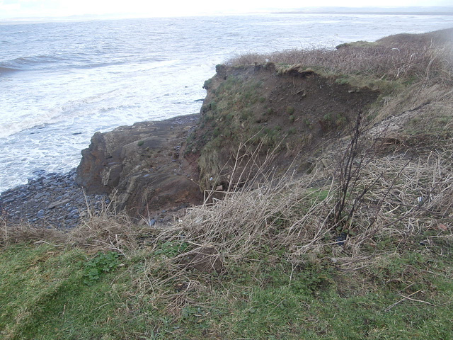 Quite a bit of the cliff has fallen off