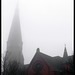 Friedenskirche versinkt im Nebel