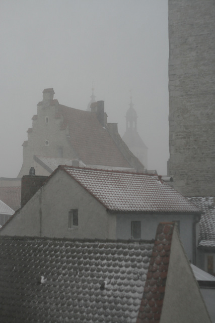 regensburg roofs in fog