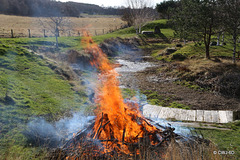Sunny day, winds calm: Perfect day for a giant bonfire?