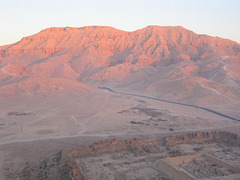The west bank of the Nile at sunrise