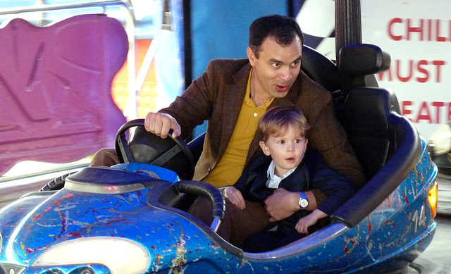 Dexter and Daddy on the Dodgems