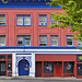 Red Brick, Blue Trim – West Burnside Street Looking Down from S.W. 17th Avenue, Portland, Oregon