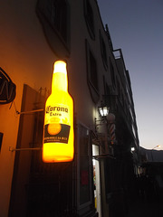 Corona beer by the barber shop