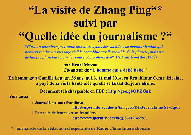 Affiche Zhang Ping, Quentin Dickinson