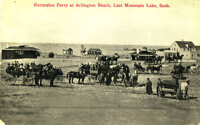 Excursion Party at Arlington Beach, Last Mountain Lake, Sask.