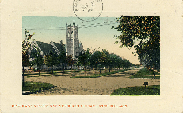 Broadway Avenue and Methodist Church, Winnipeg, Man.