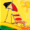 Beach Umbrella on Yellow