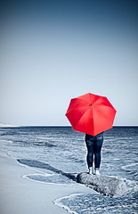 Parapluie rouge à Lesconil