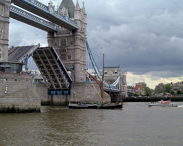 Thames barge and Tower Bridge 2001