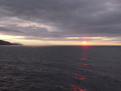 Midnight sun rising over the Barents Sea