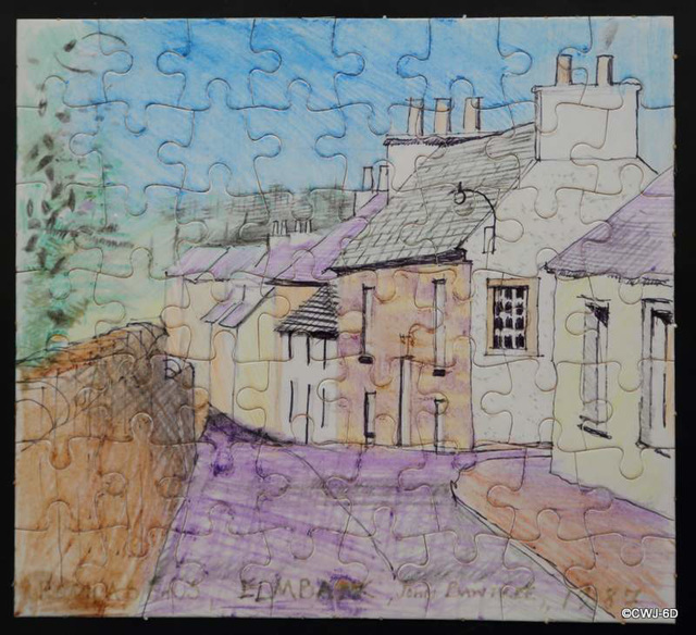 Colour sketch by John Bawtree, the Suffolk-based landscape artist, of Elmbank, Fochabers, as it was in 1987. Elmbank was the home of the noted Scottish artist, Dhuie Russell, who died there in 1950.