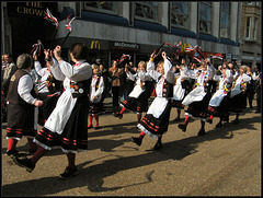 folk dancing in the street