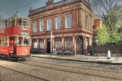 The number 40 tram passing the Red Lion