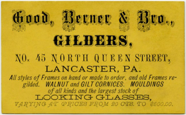 Good, Berner & Bro., Gilders, Lancaster, Pa.