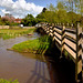 Tilford Packhorse Bridge with River Wey in flood - April 2014