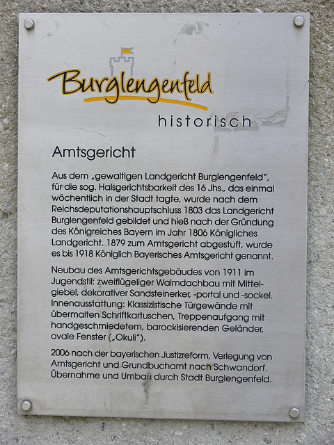 Hinweistafel in Burglengenfeld