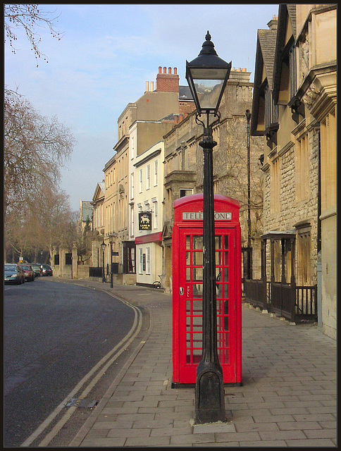 old lamp and phone box