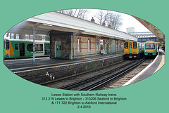 1024 Lewes Station with Southern Railway 313219, 313206 & 171722 on 2.4.2013