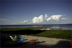 Clouds Over the Straits, with chairs
