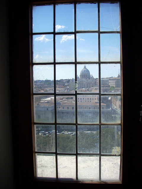 St Peter's through a Castel St Angelo window