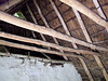 Detail of a rustic roof structure - Weald and Downland Museum