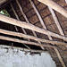 Detail of a rustic roof structure - Weald and Downland Museum